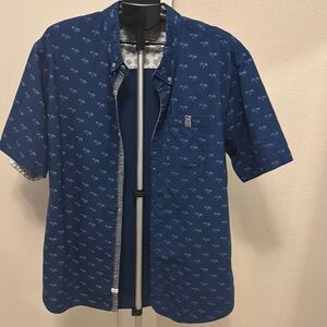 Alexander Julian Blue Casual Button Down Shirt
